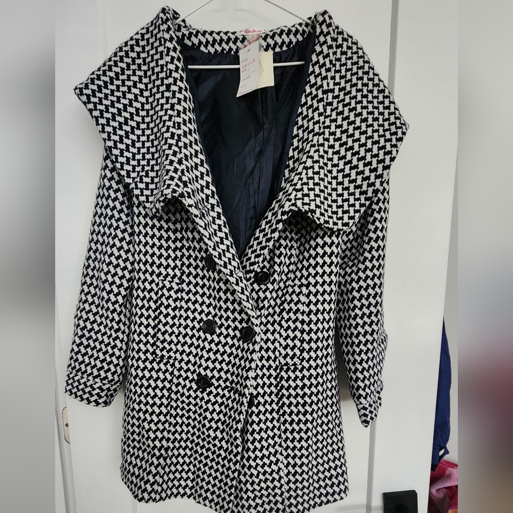 Stylish Black and White Women's Coat